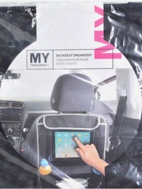 My Tagalongs Car Backseat Organizer – Multi-Pocket - Black Leopard Print - NEW